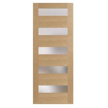 Stile Doors 32" x 80" White Oak 5 Lite Satin Etched Glass Solid Core Slab Door
 White Oak